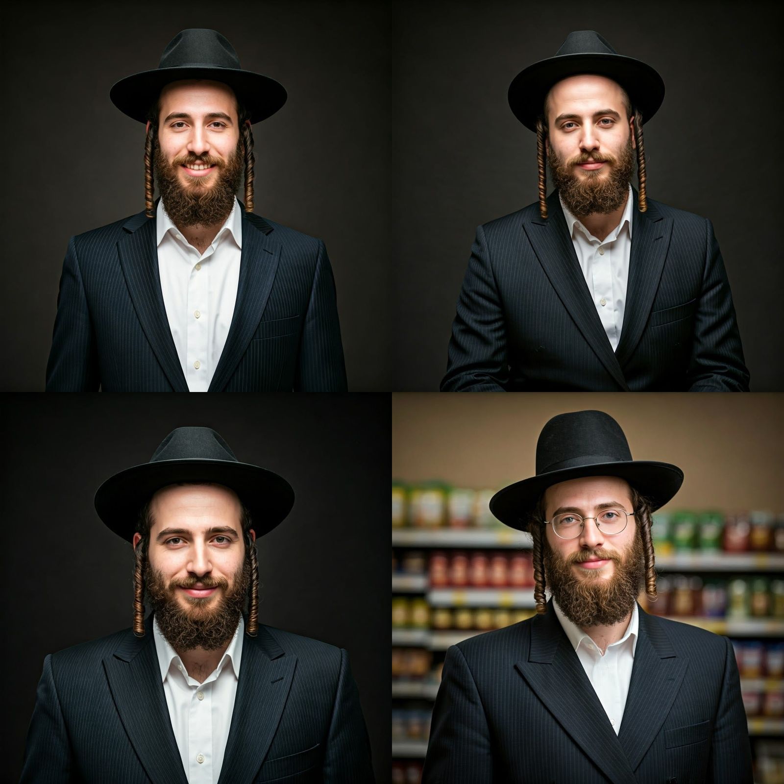 Orthodox Jewish Man Portrait in Traditional Clothing