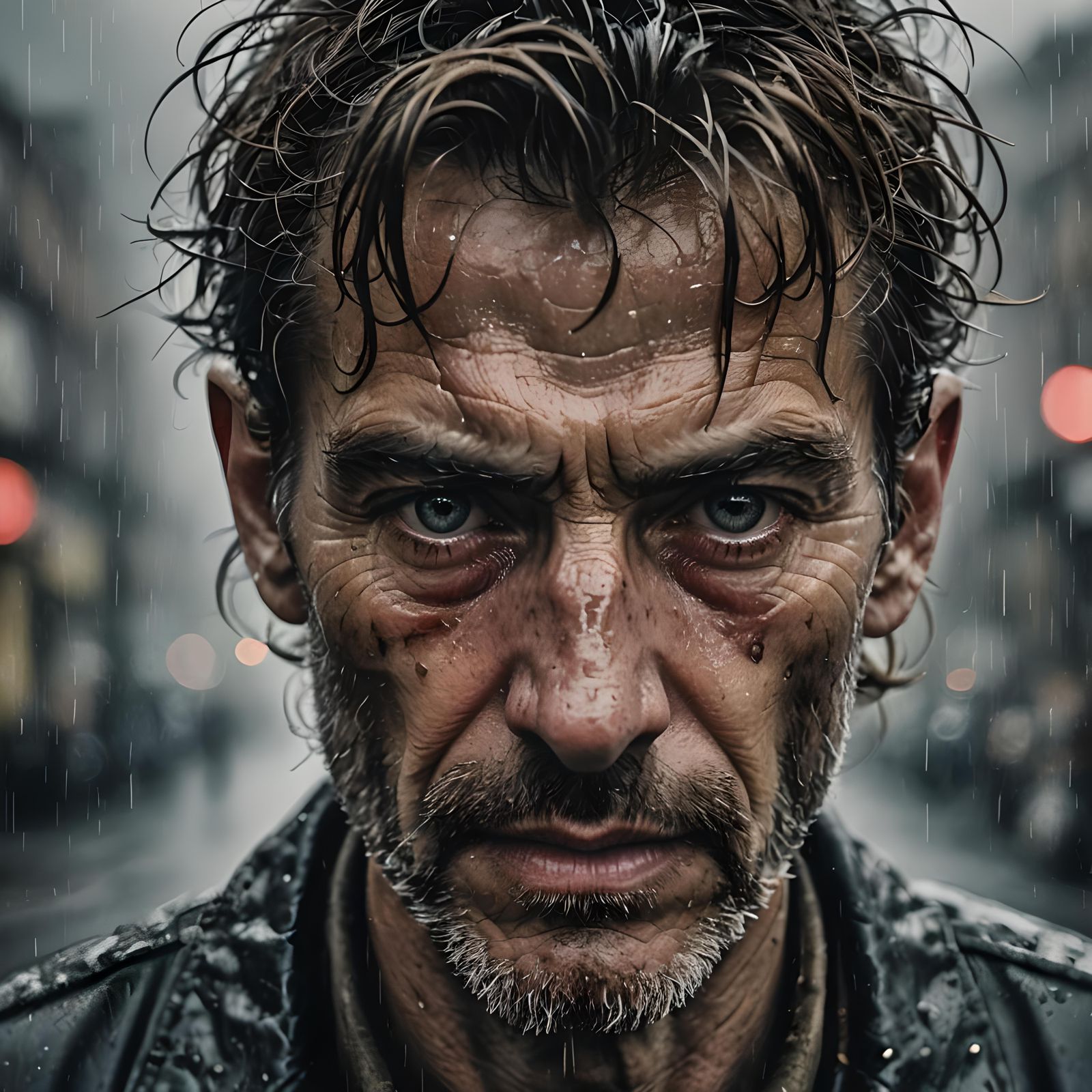 Distorted Portrait of a Mind on Rainy Day