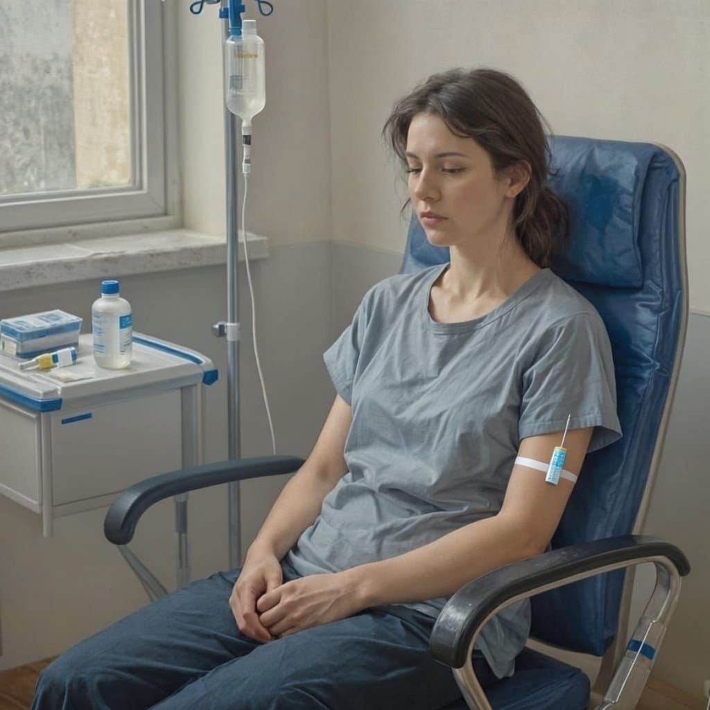 Woman Undergoing Chemotherapy Treatment
