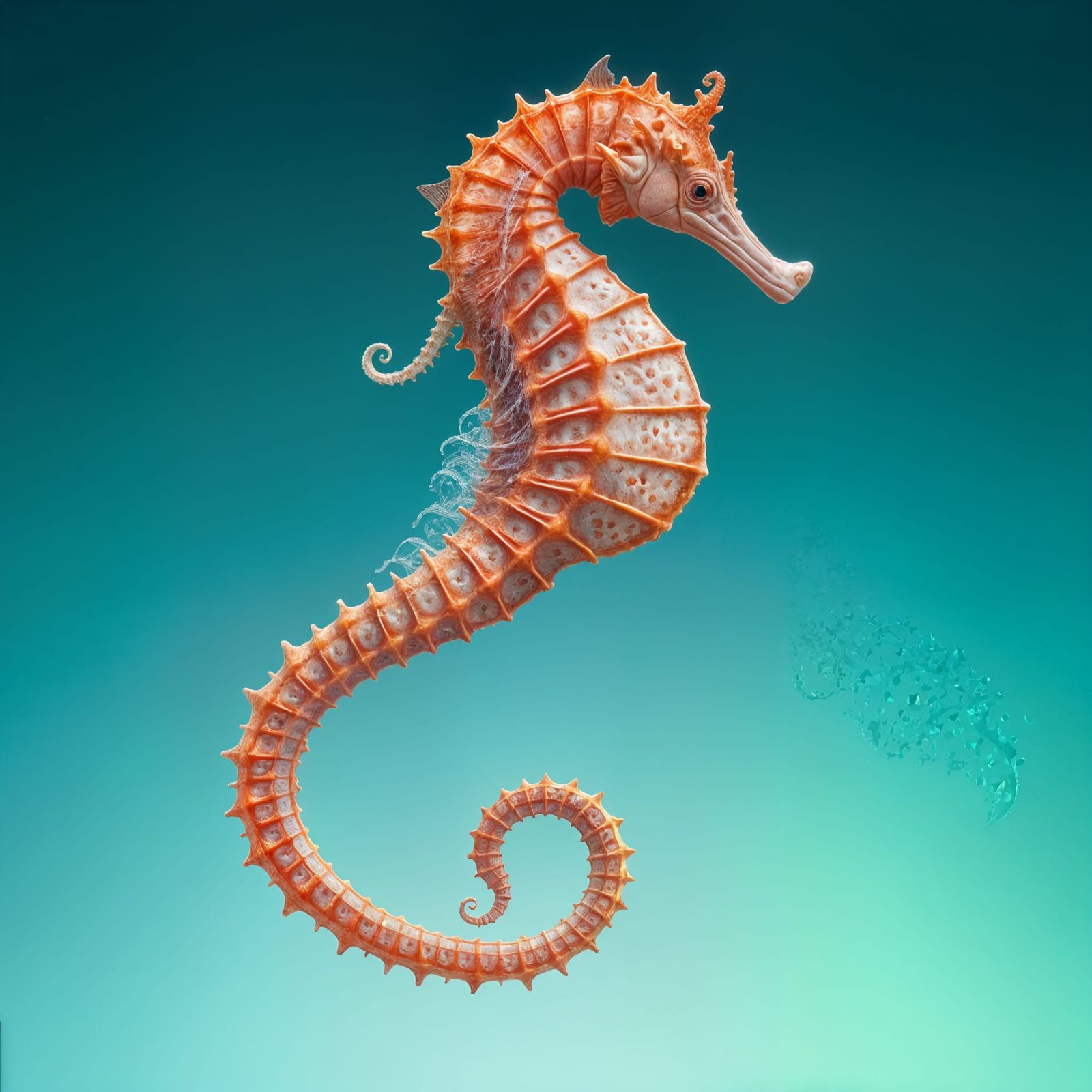 Vibrant Fractal Seahorse in Intricate Detail