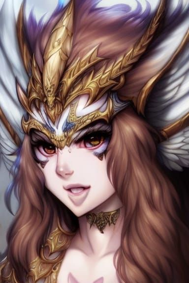 Anime Harpy Warrior in Astral Plane Fantasy