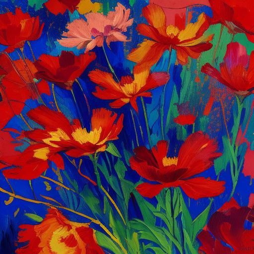 Unicorn Appears at Oktoberfest: Expressionist Oil Painting