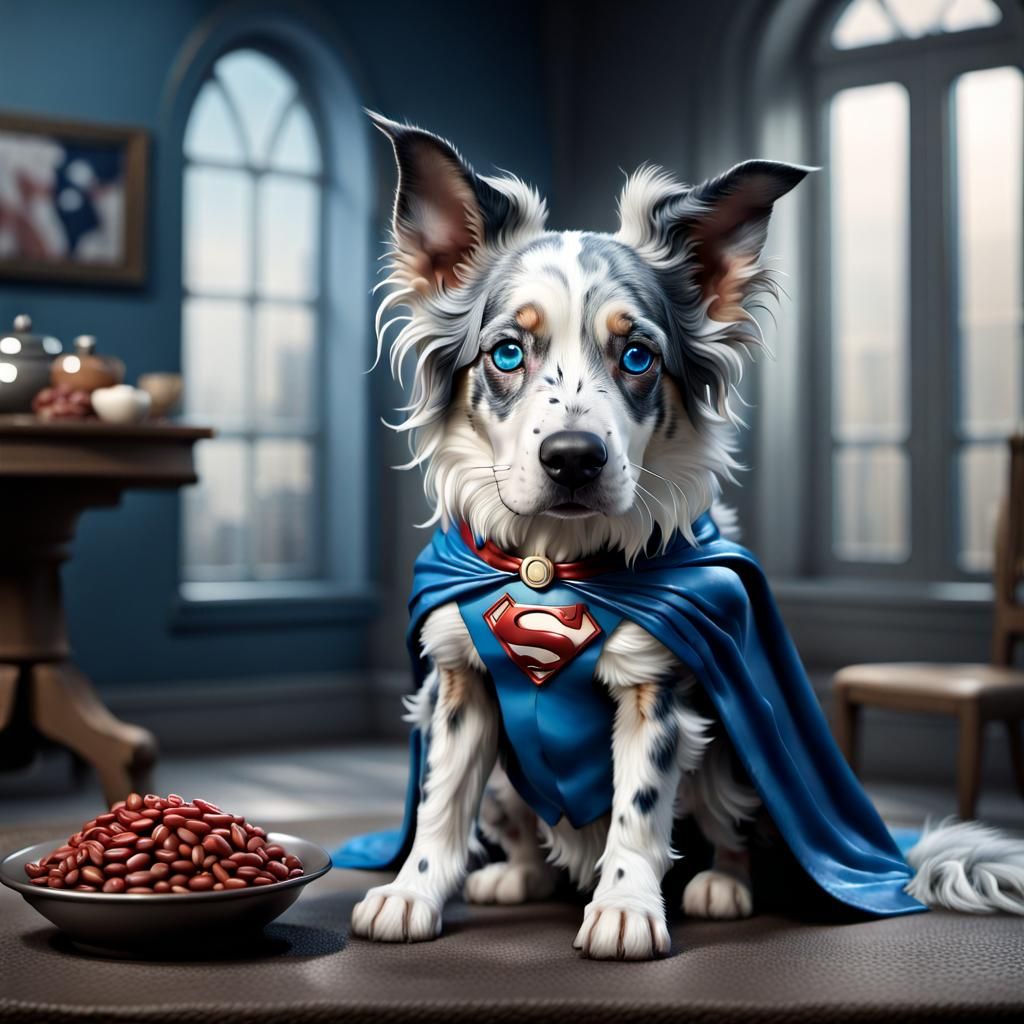 Superhero Great Dane Begging for Food: CGI Render