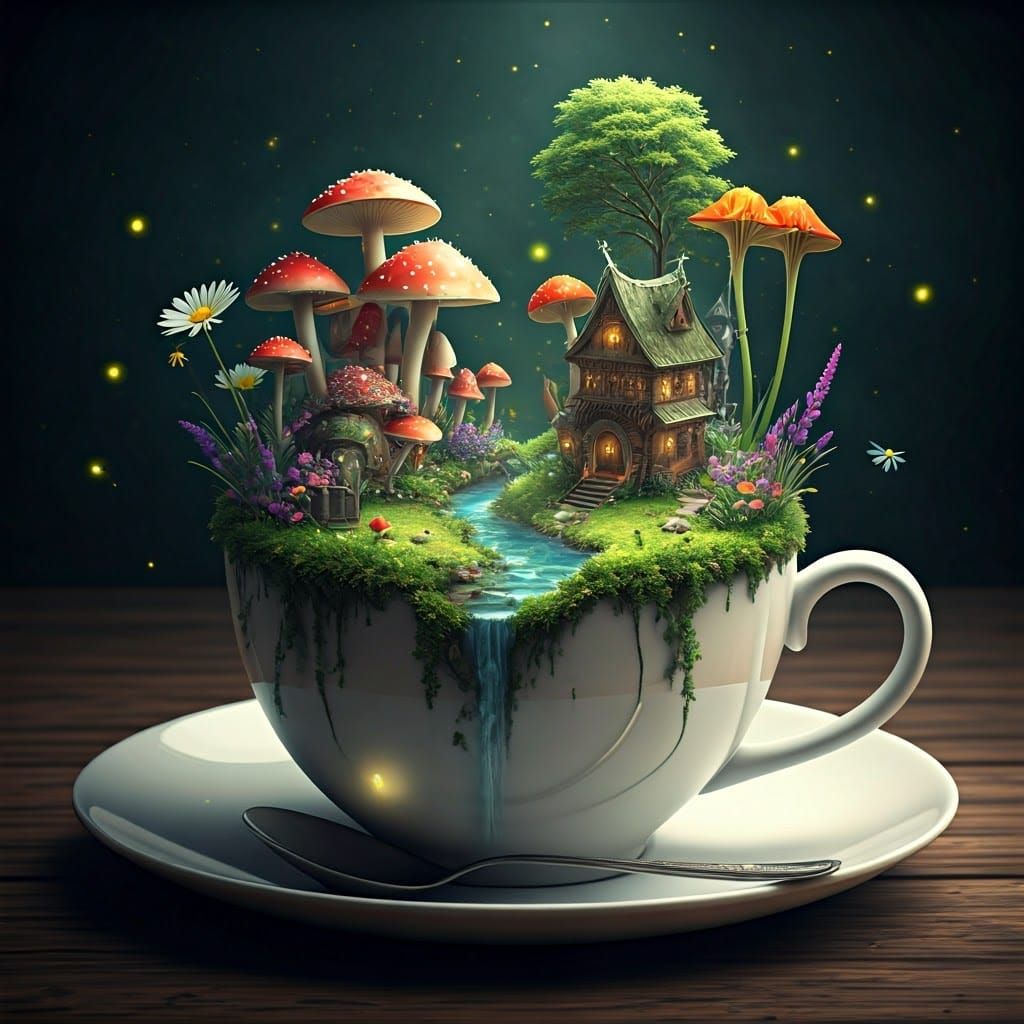 Fantasy Summer World Inside a Teacup