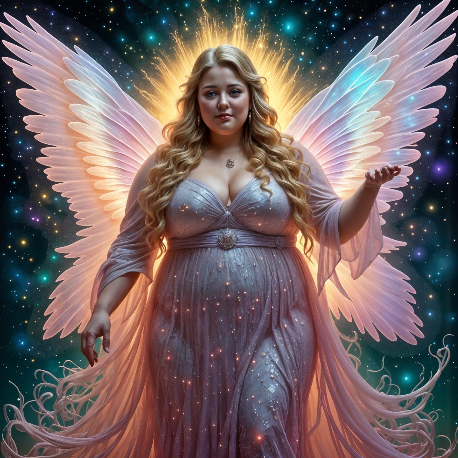 Glowing Goddess in Neon Paradise