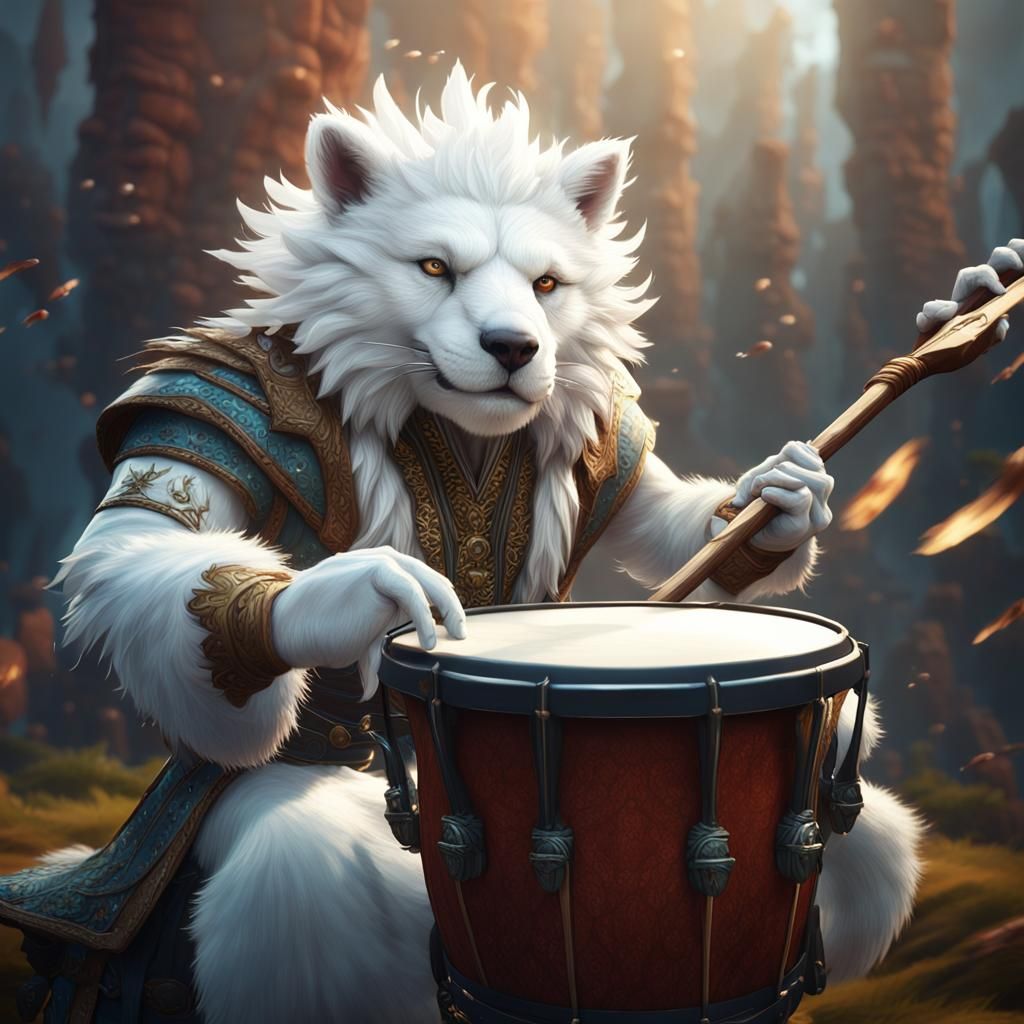 Hadozee Bard Balances on Staff in Detailed Painting