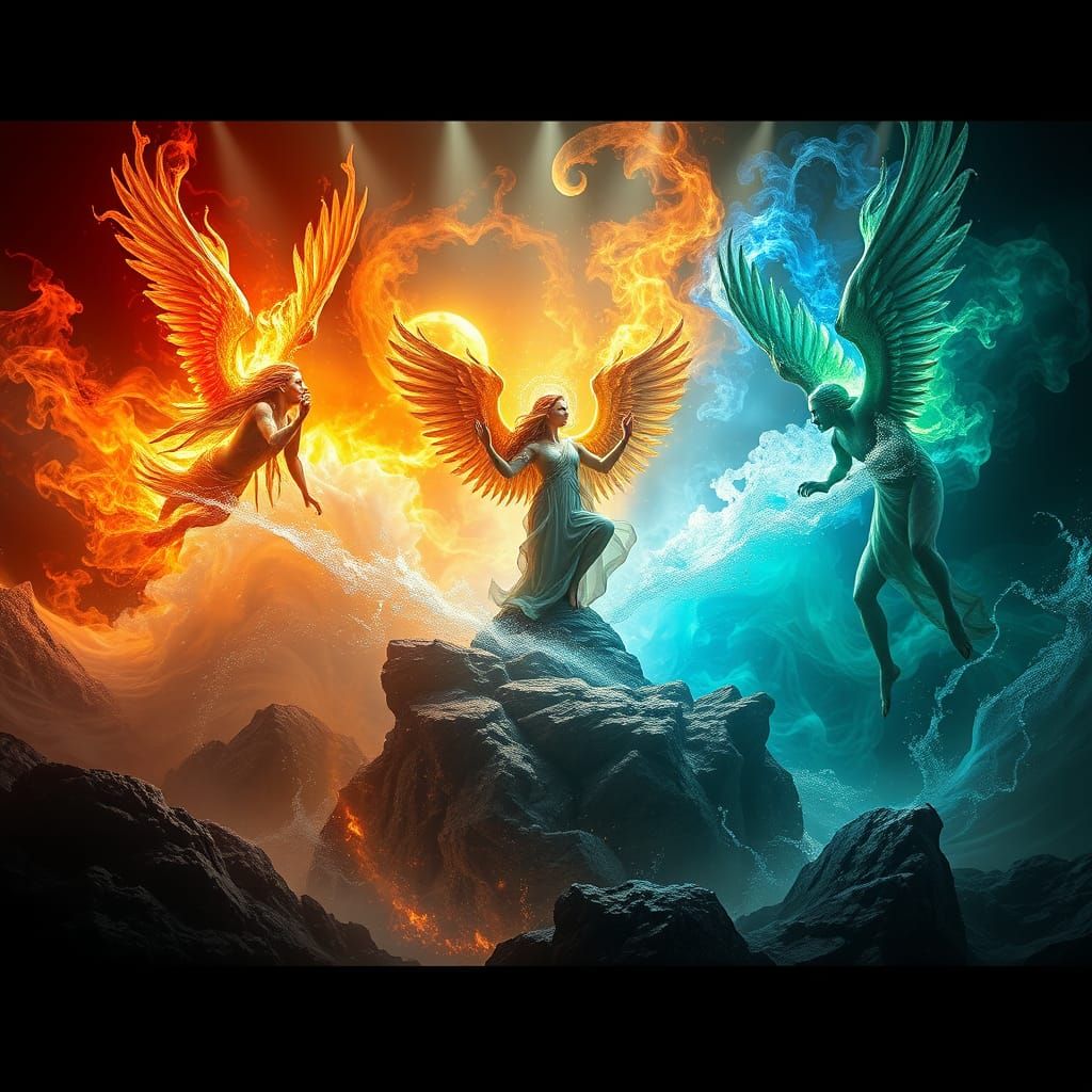 Mystical Harmony of the Elements in a Panoramic Scene