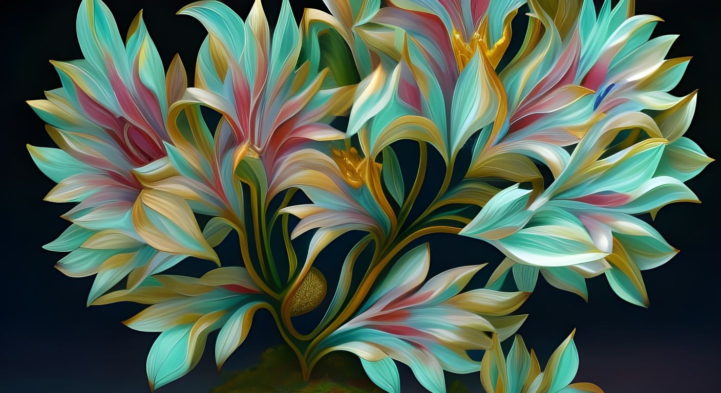 Floral Kaleidoscope in Art Nouveau Style