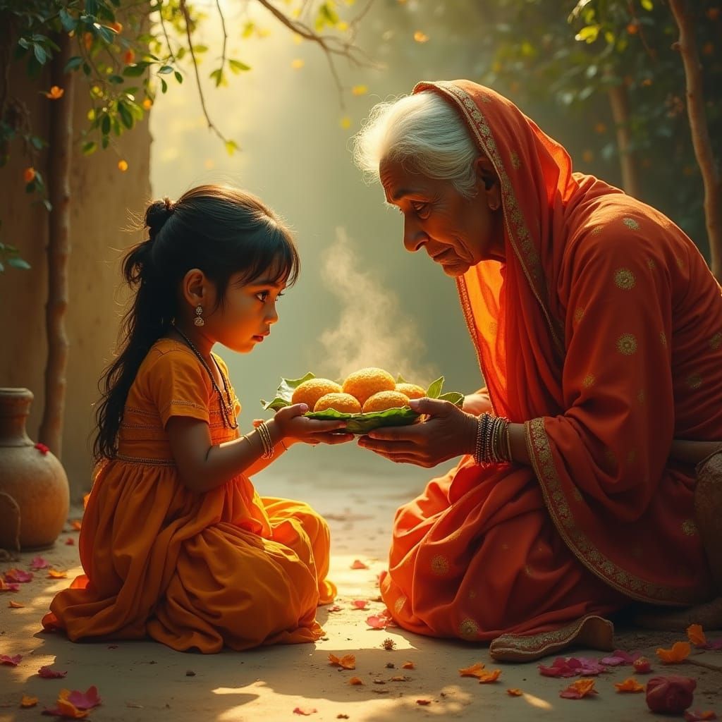 Heartwarming Generosity in Golden Light