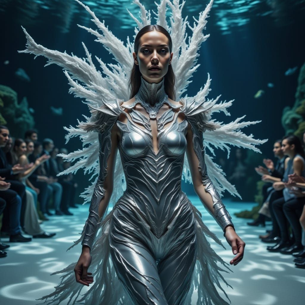 Shark-Inspired Haute Couture Fashion on Runway