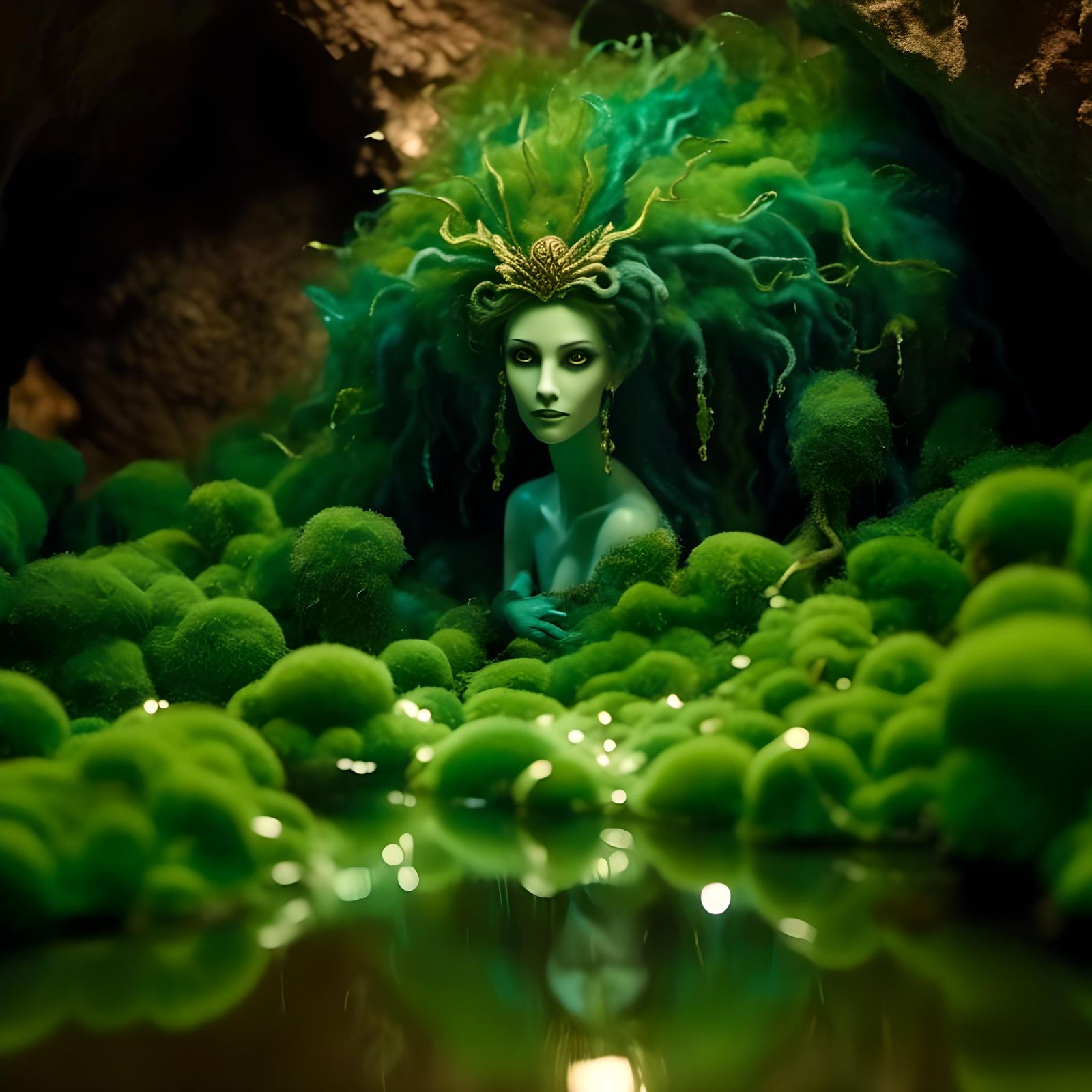 Moss Cavern Fairy with Bioluminescence