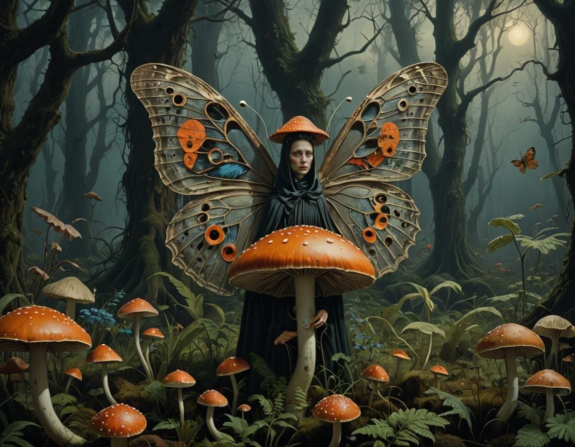 Odd Mushrooms in Ominous Dreamscape: Metarealism