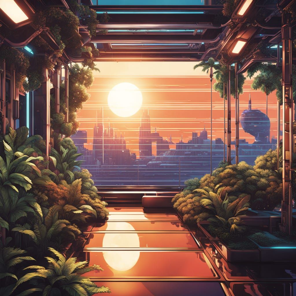 Solarpunk Sunset