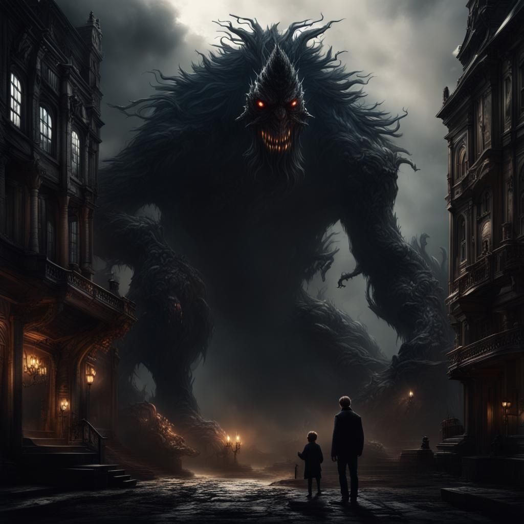 Terrifying Shadow Monster in Digital Matte Painting
