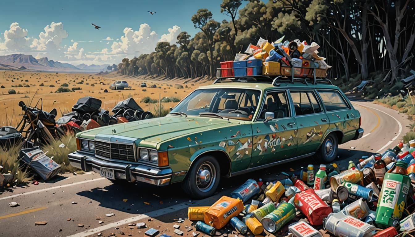 Hyperdetailed Station Wagon Backseat Inspired by Ralph Stead...