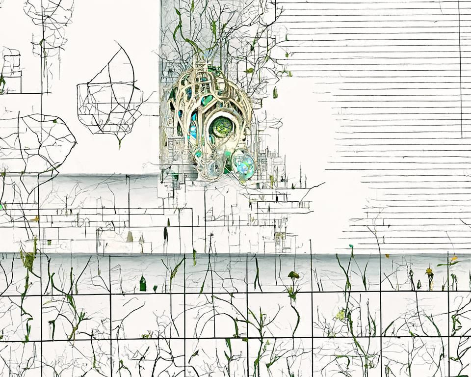 Biopunk Cityscape: Jewels and Ecological Wonderland