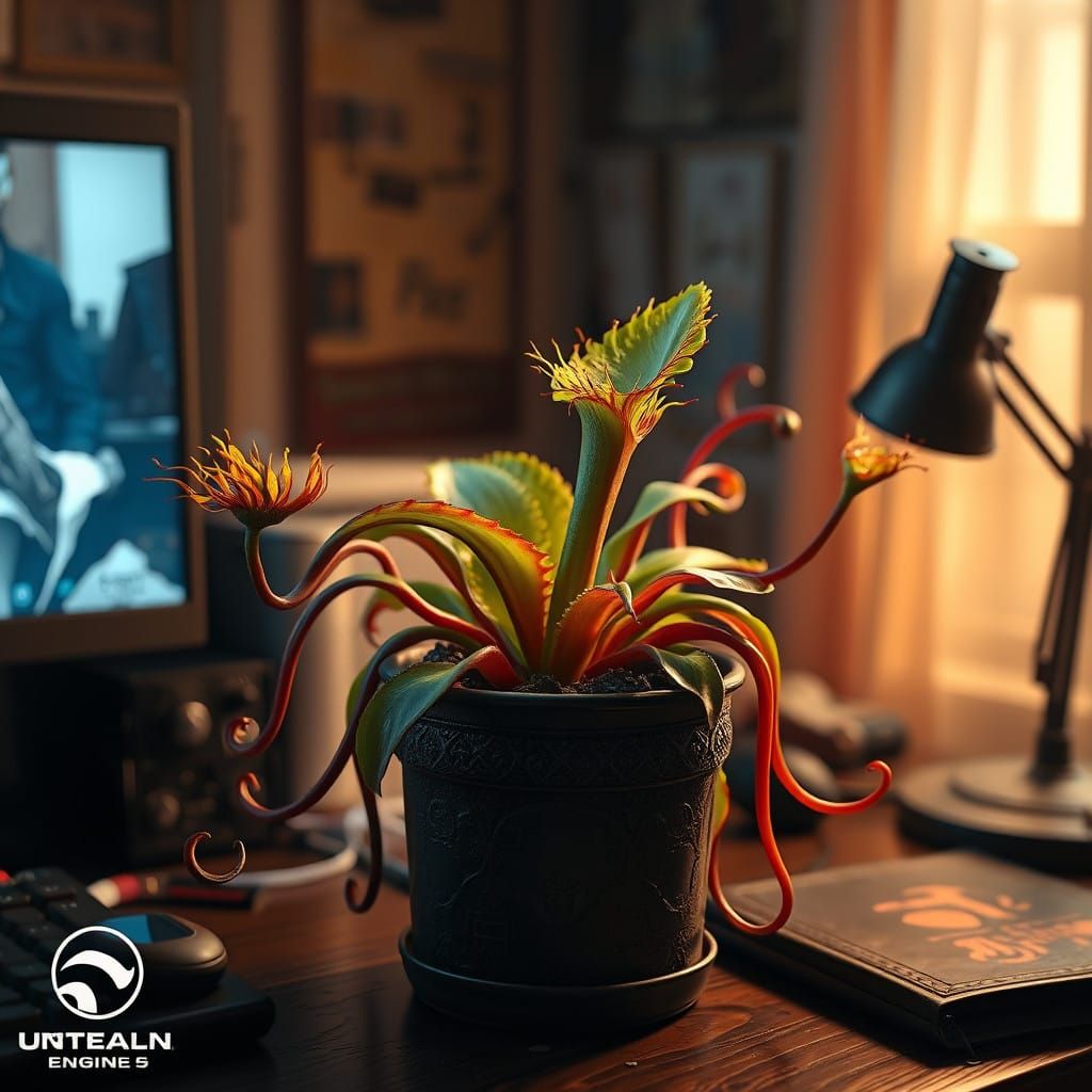 Mystical Venus Flytrap in Fantastical Garden