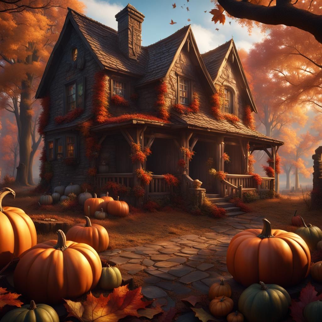 Fantastical Thanksgiving Scene in Deep Color