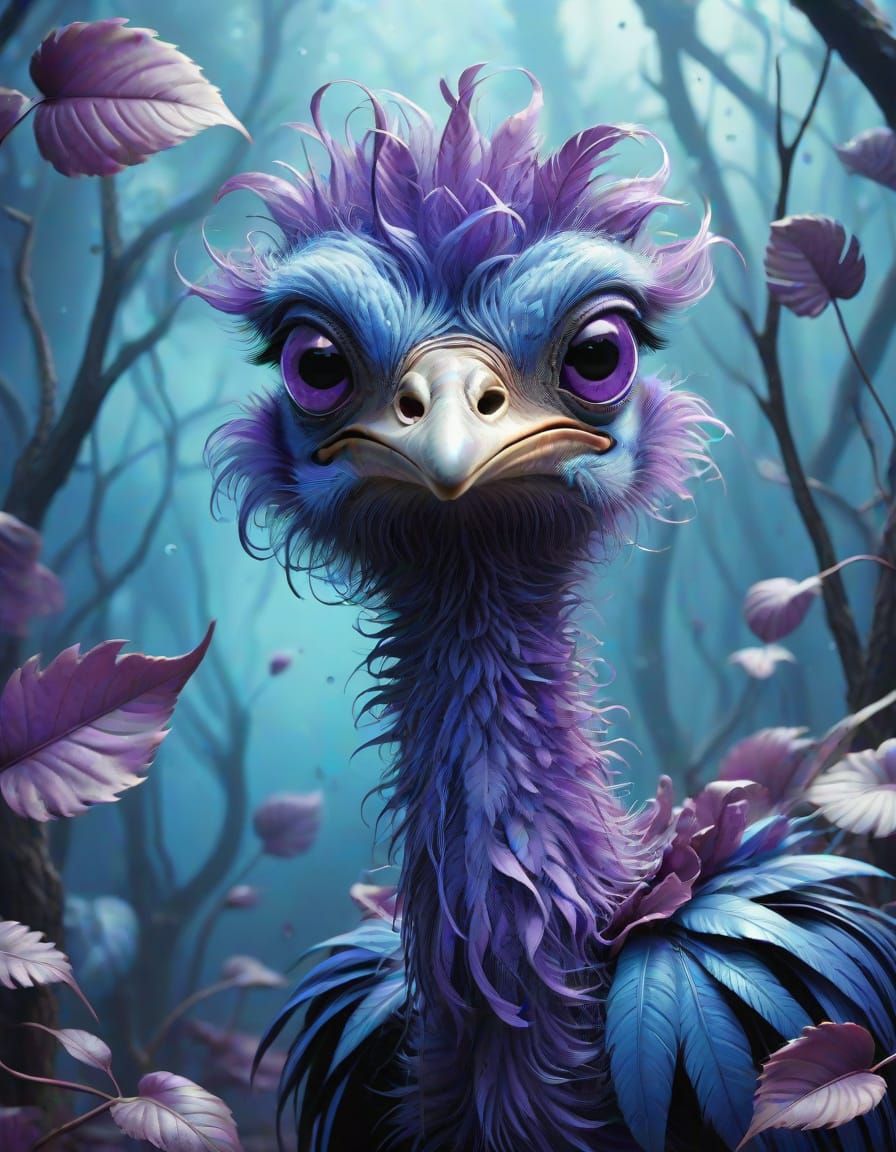 🥈Fantasy purple Ostrich