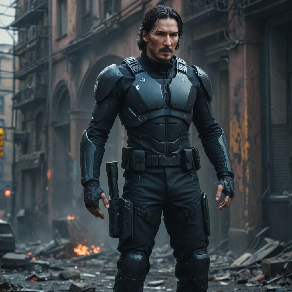 Futuristic Russian Officer, Detailed Matte Painting