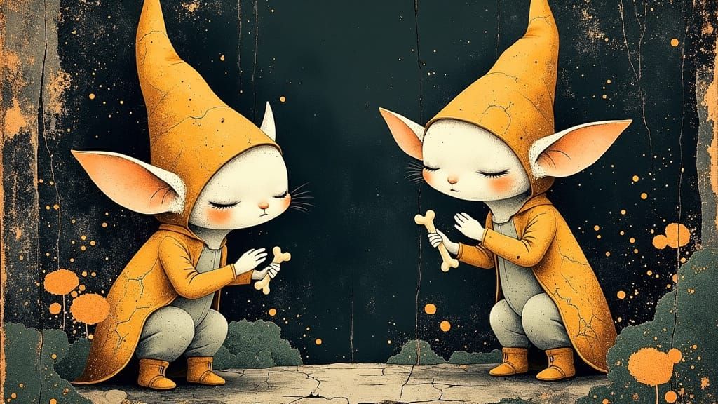 Country Gnomes in Fairycore Biomechanical Fantasy