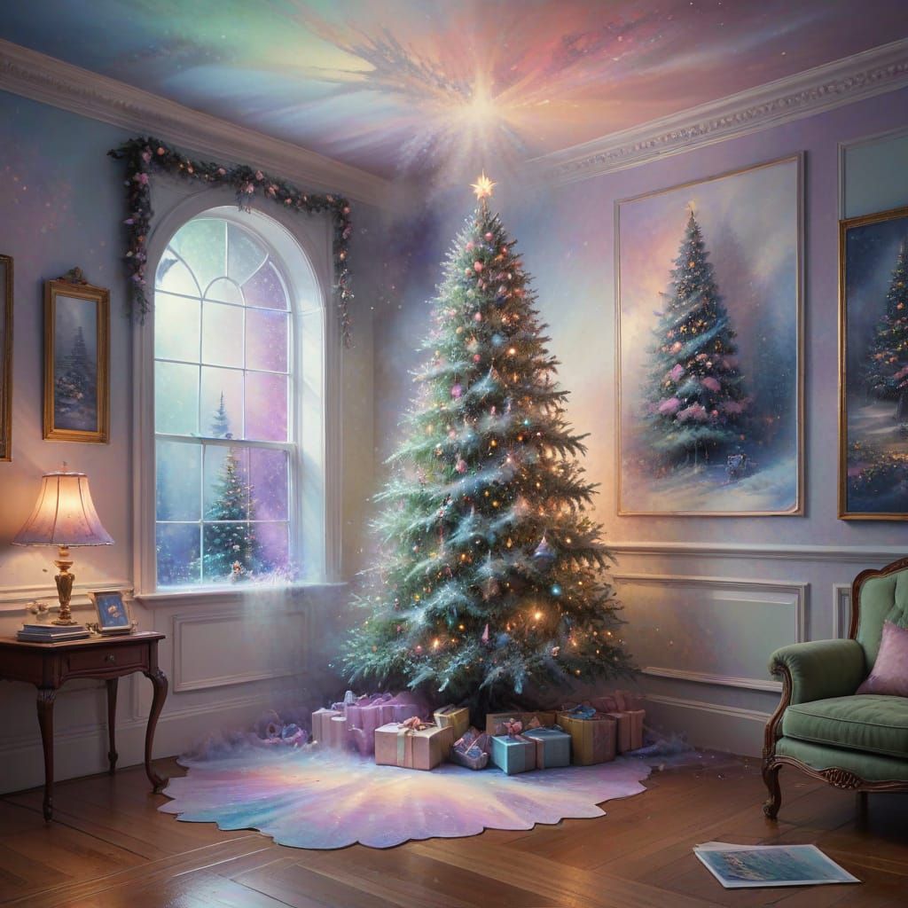 Ethereal Christmas Tree in Soft Hues