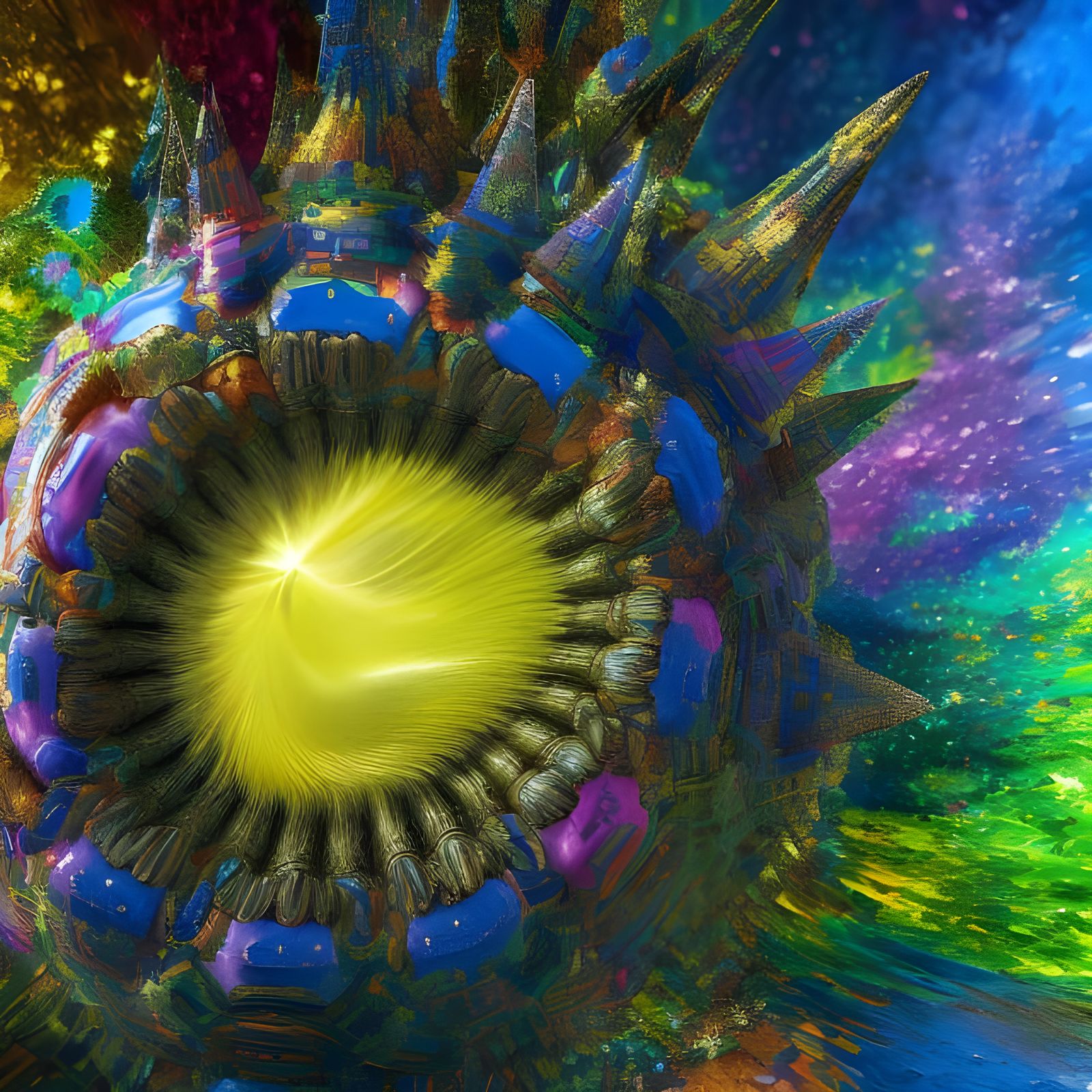 Geometric Abstract in Polychromatic Cycles: 8K Render