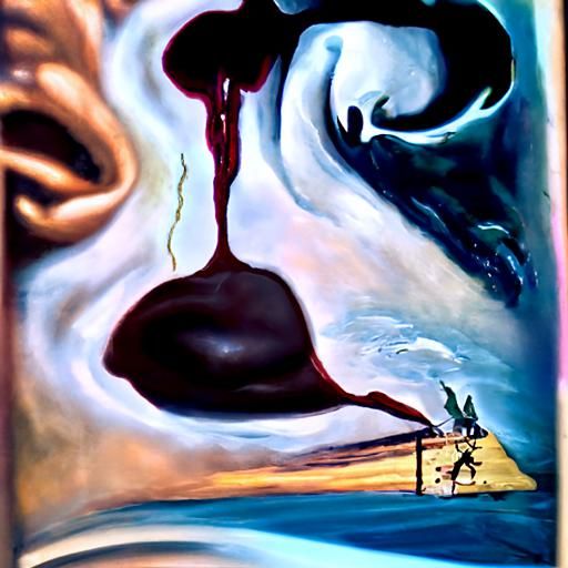 Surreal Melting Oil Painting in Dali Style