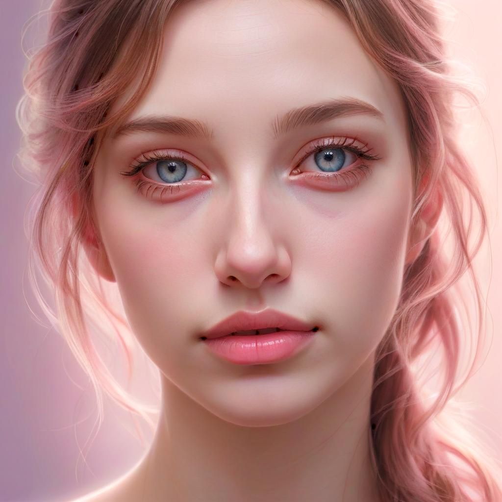 Photorealistic Portrait of a Woman with Pastel Highlights