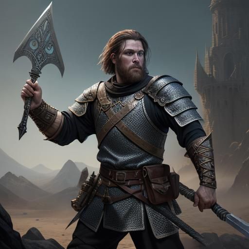 Medieval Fighter with Maul: Fantasy Concept Art