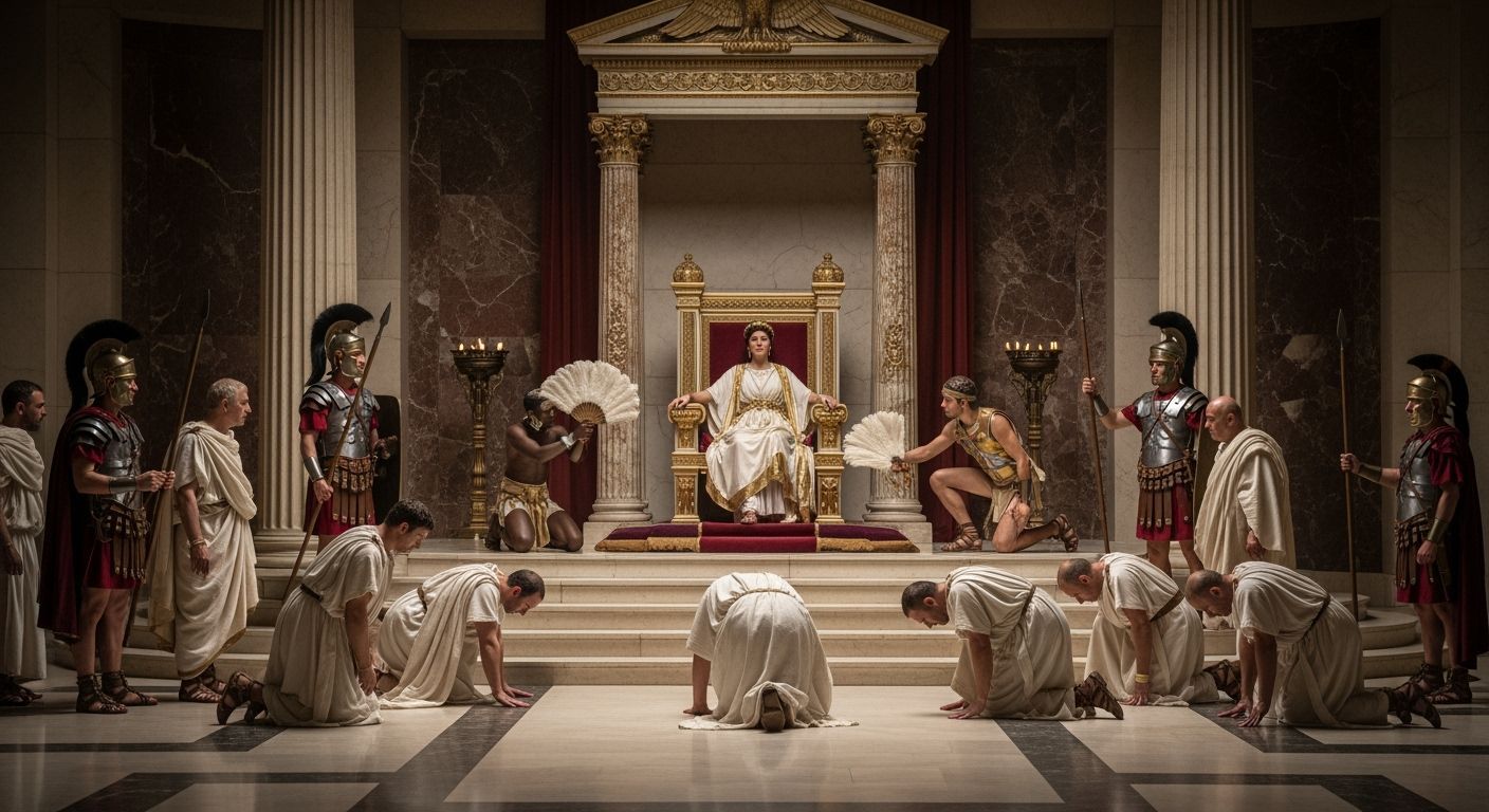 Empress Messalina in Lavish Ancient Roman Throne Room