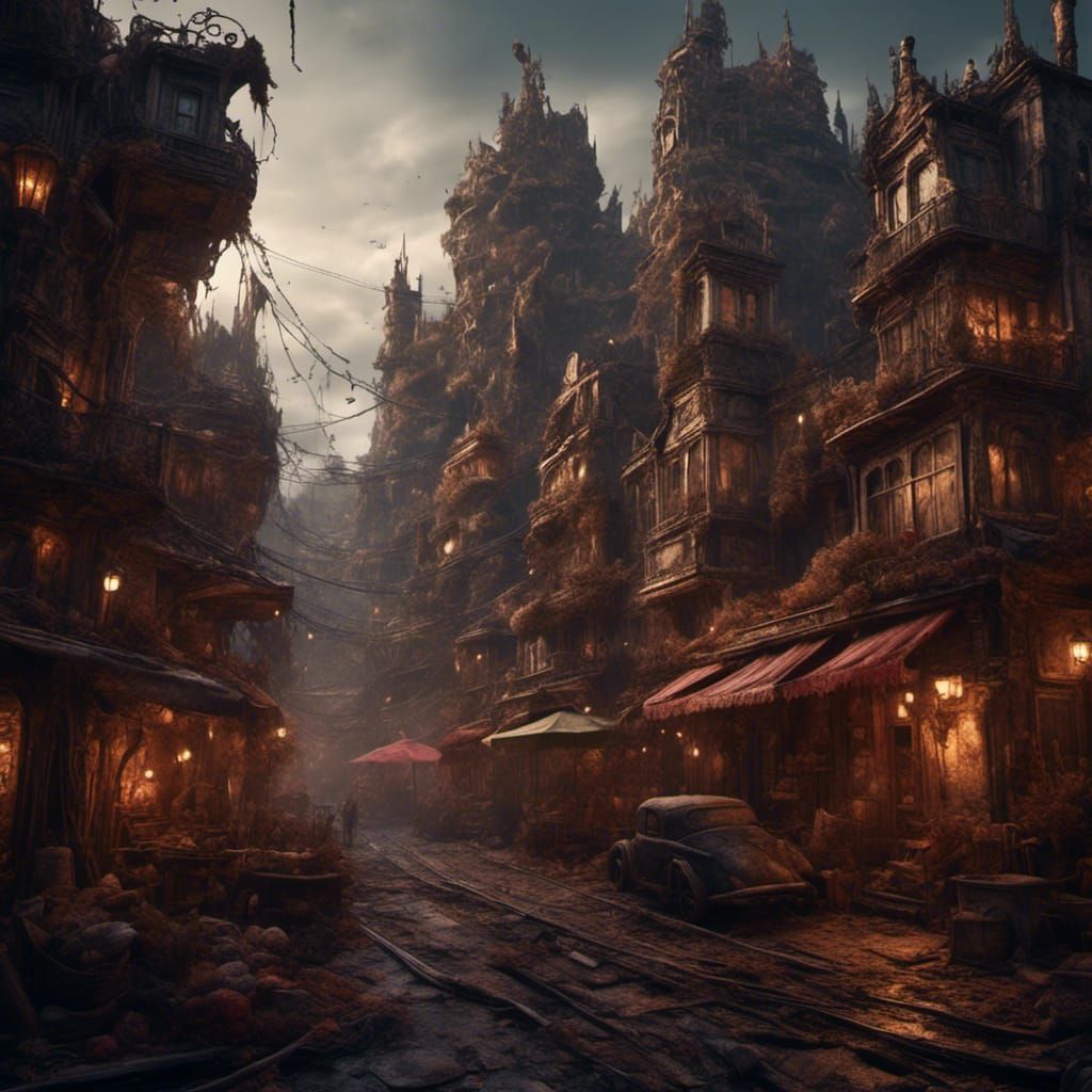 Desolate Town in Detailed Matte Painting