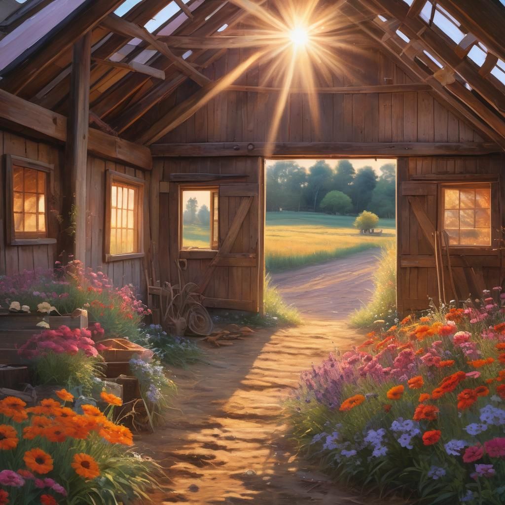 view from inside the vintage barn of the most beautiful scen...