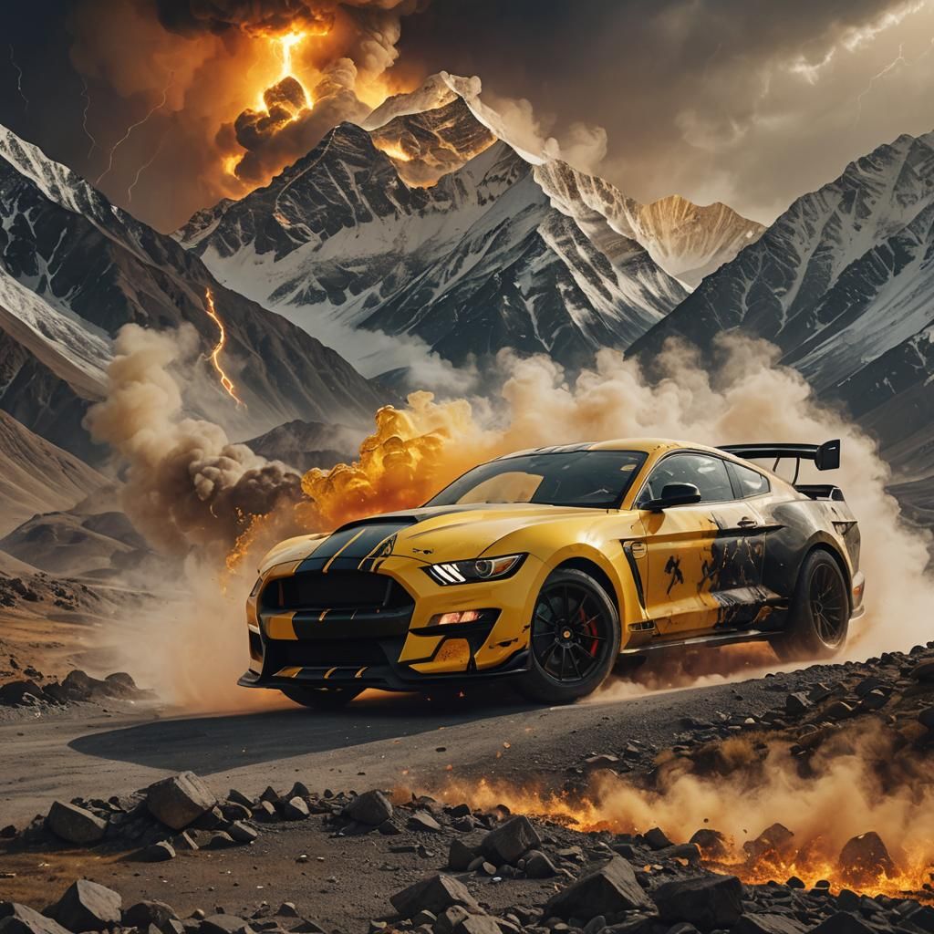 Ford Shelby Overheats in Himalayas: Digital Disaster Art