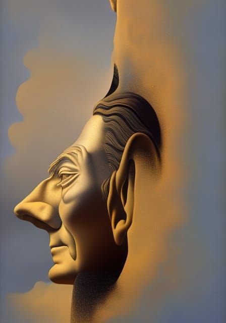 Surrealist Face in Dreamlike Digital Painting