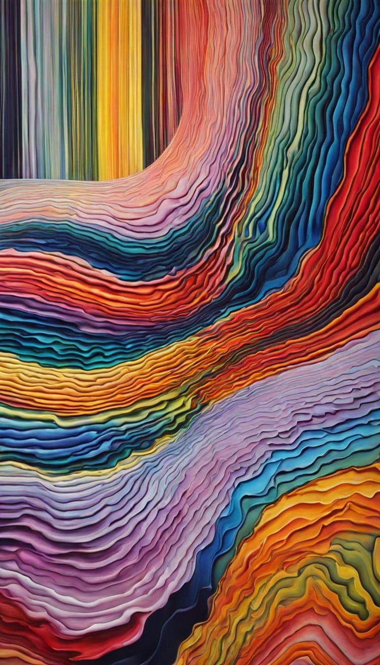 Undulating Sound Waves on Colorful Canvas