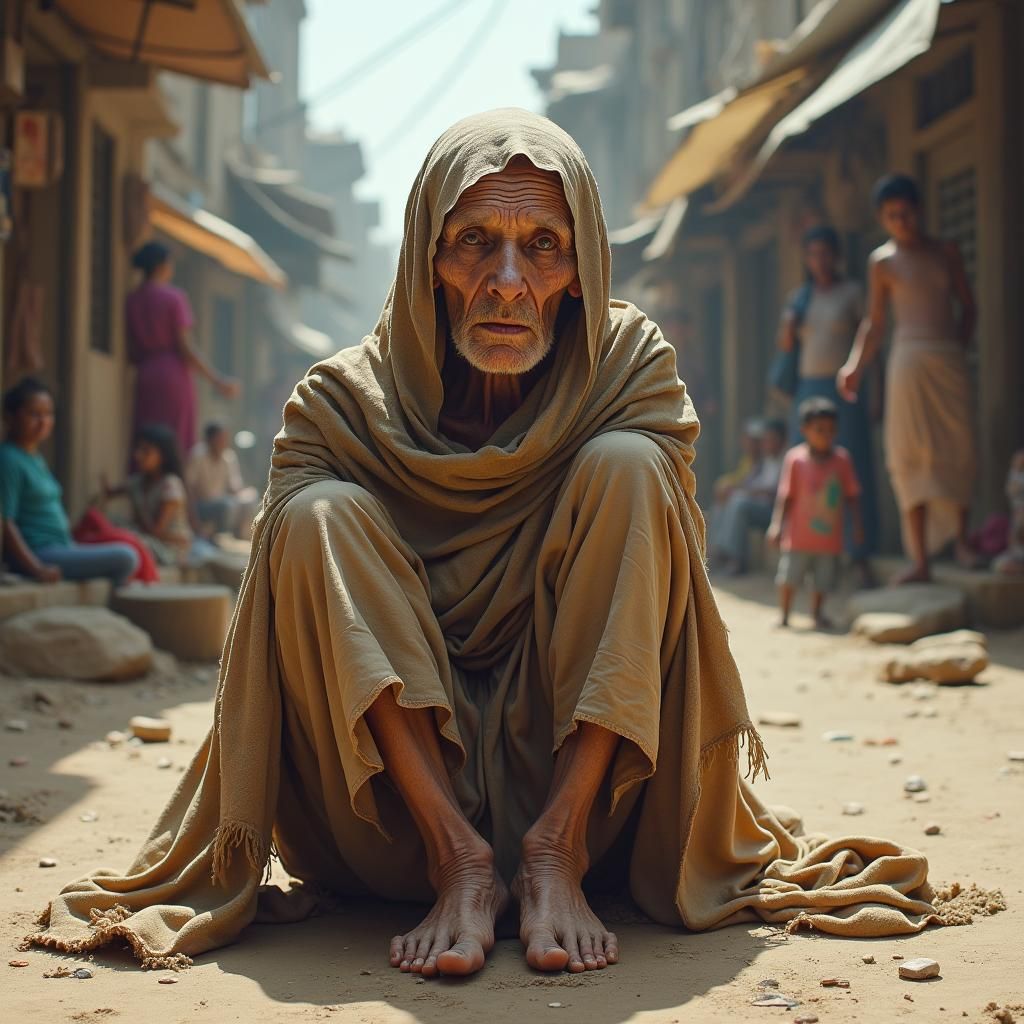 Beggar Woman in New Delhi: Concept Art