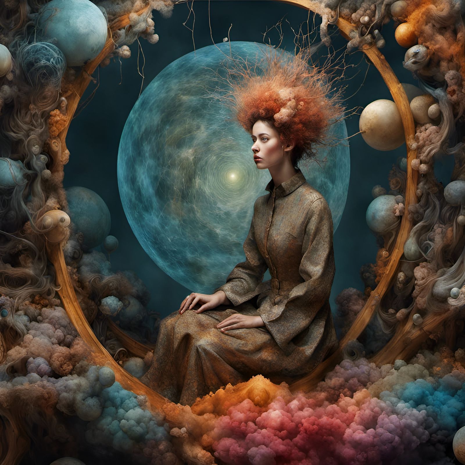 Magical Biological Scene with Divine Surrealism