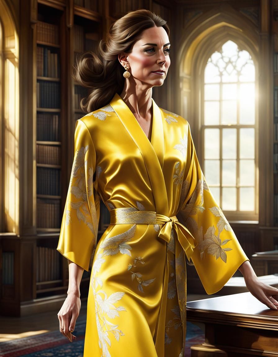 Elegant Woman in Library with Gothic Theme