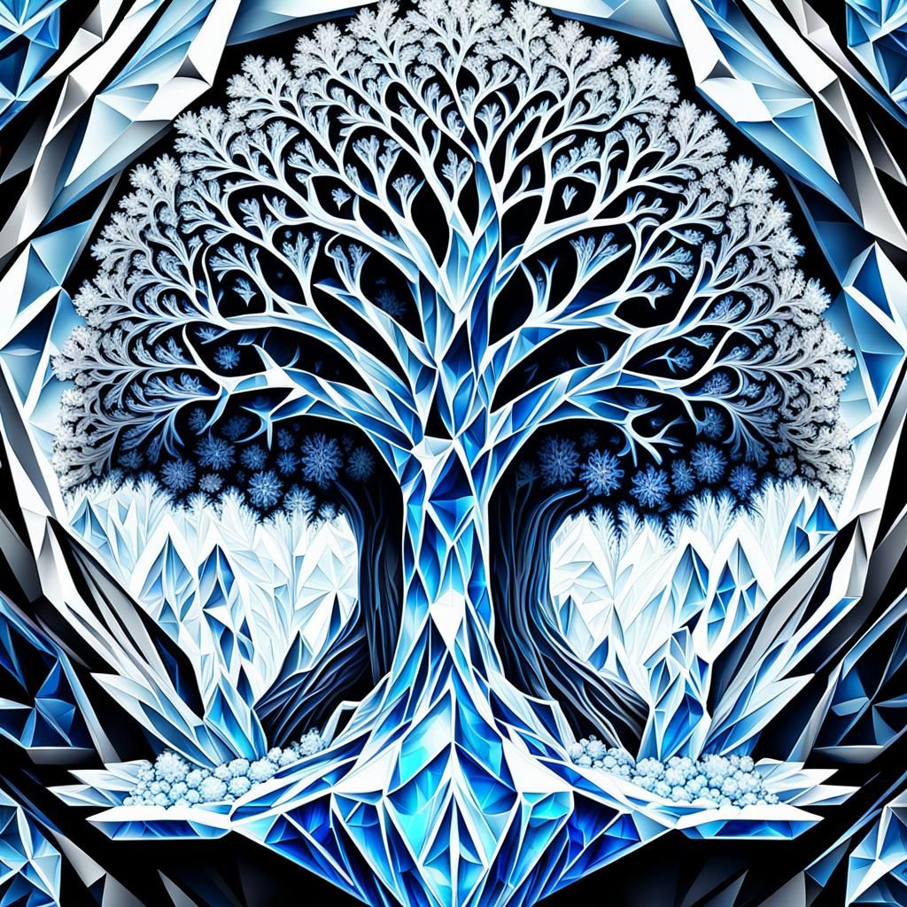 Icy Bonsai Tree of Life in Gemstone Colors