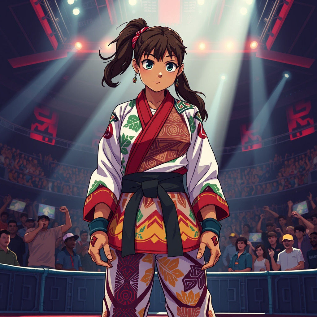 Botswana Girl Fighter in Manga Scan Style