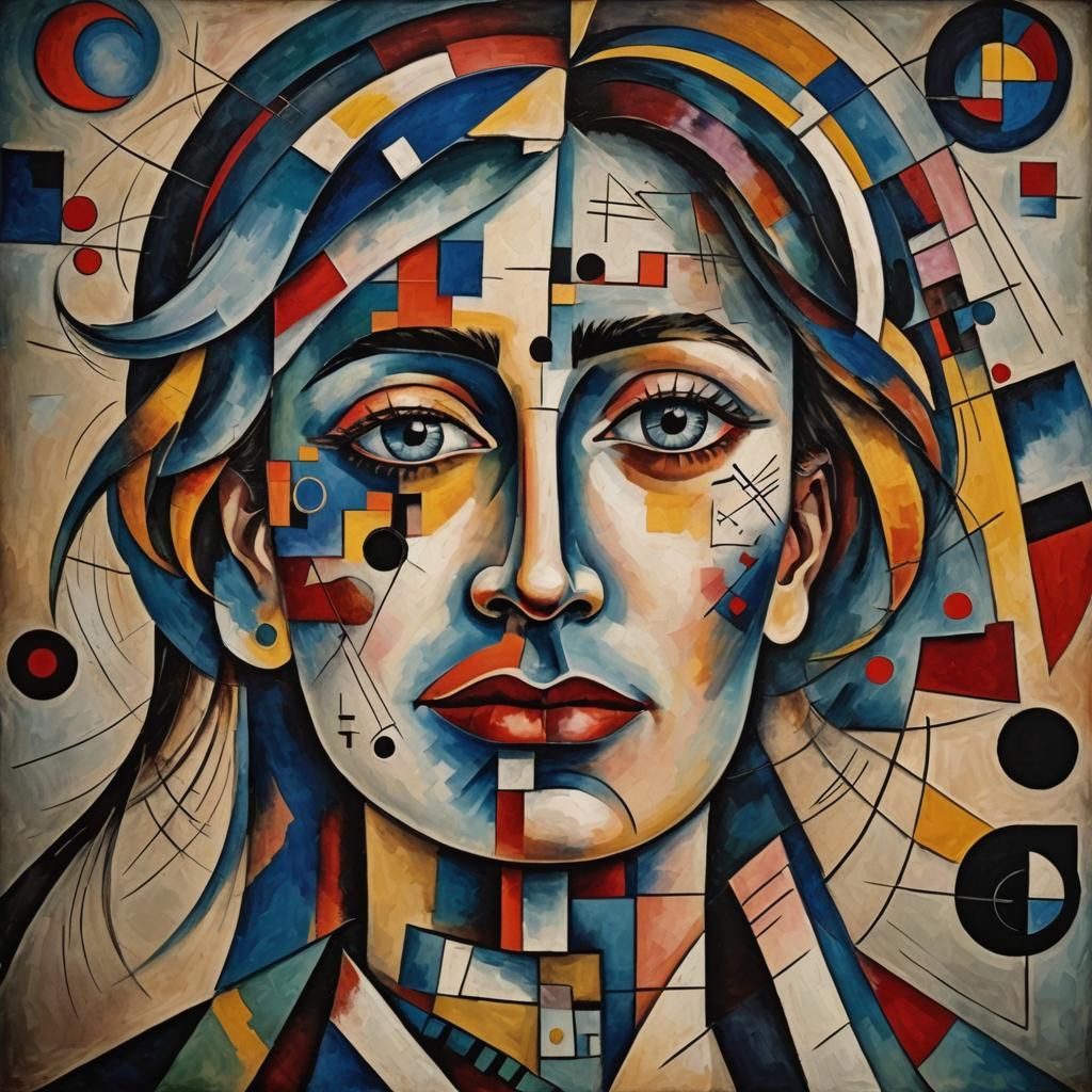 Detailed Abstract Portrait in the Style of Kandinsky