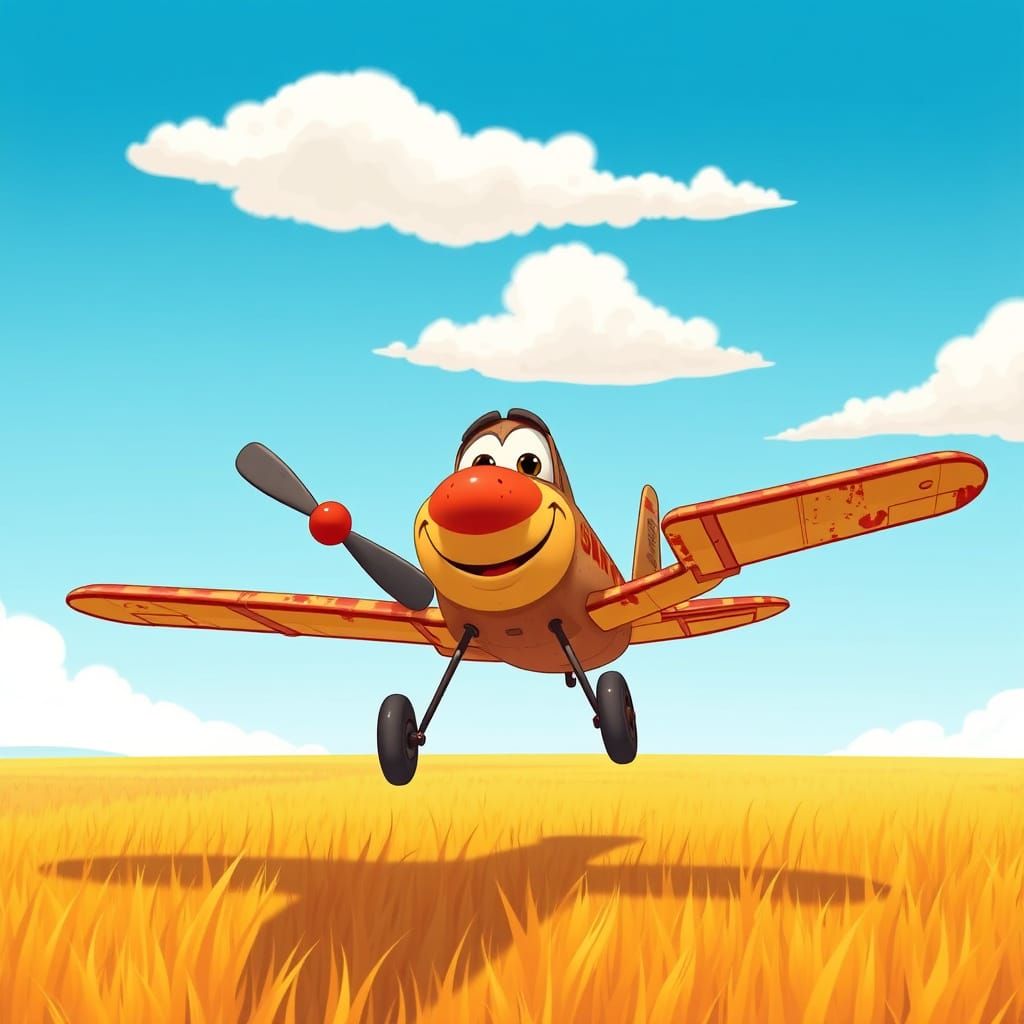 Rusty Crop Duster Plane Poses in Classic Disney Style