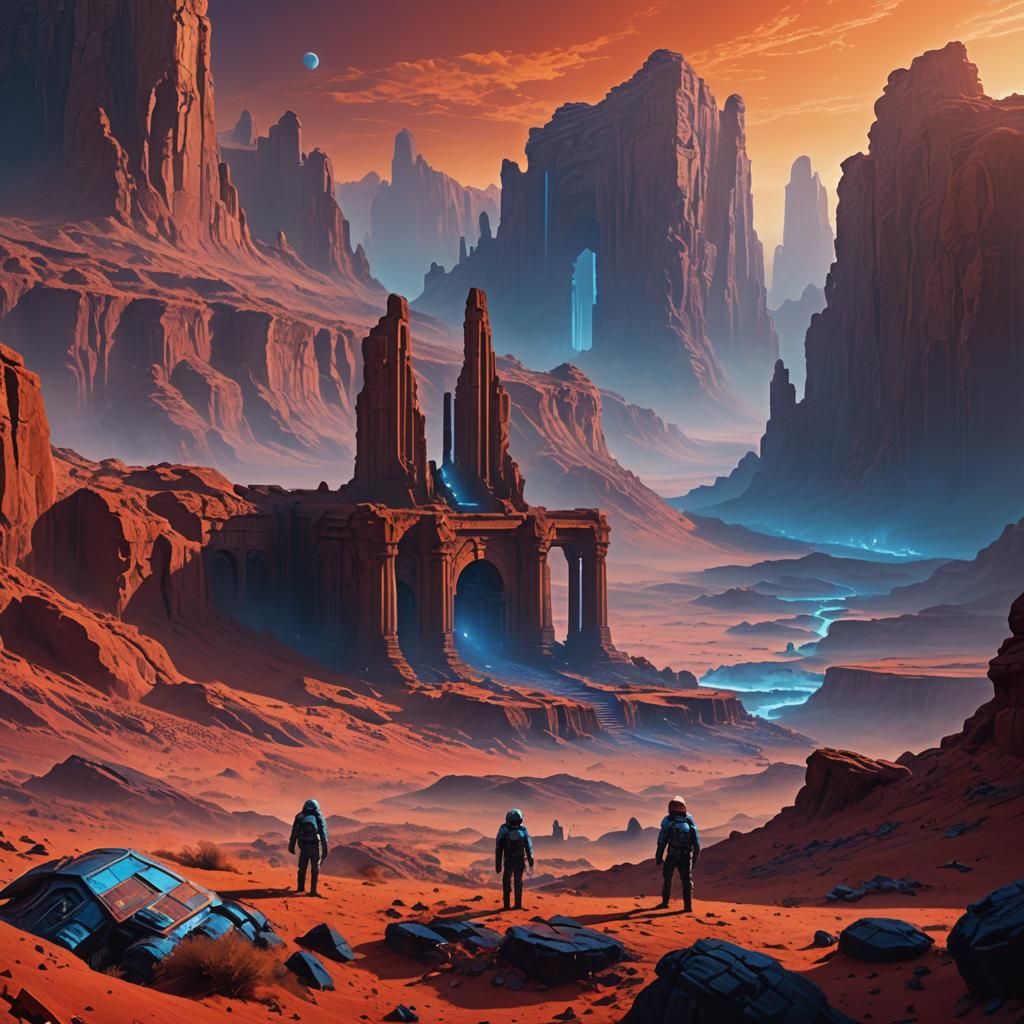 Astronauts Discover Ancient Martian Ruins in Sci-Fi Landscap...