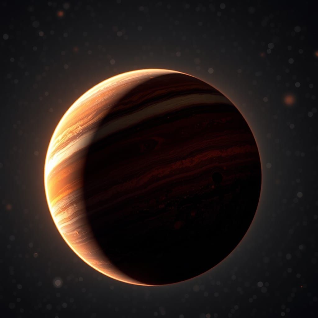 Iridescent Planet in Starry Space: Astrophotography