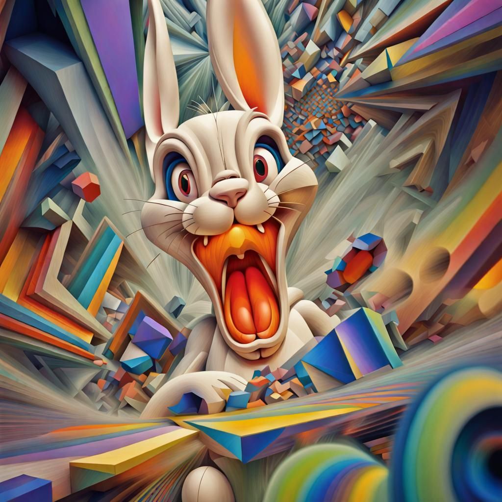 Cubist Bugs Bunny Composite Photograph