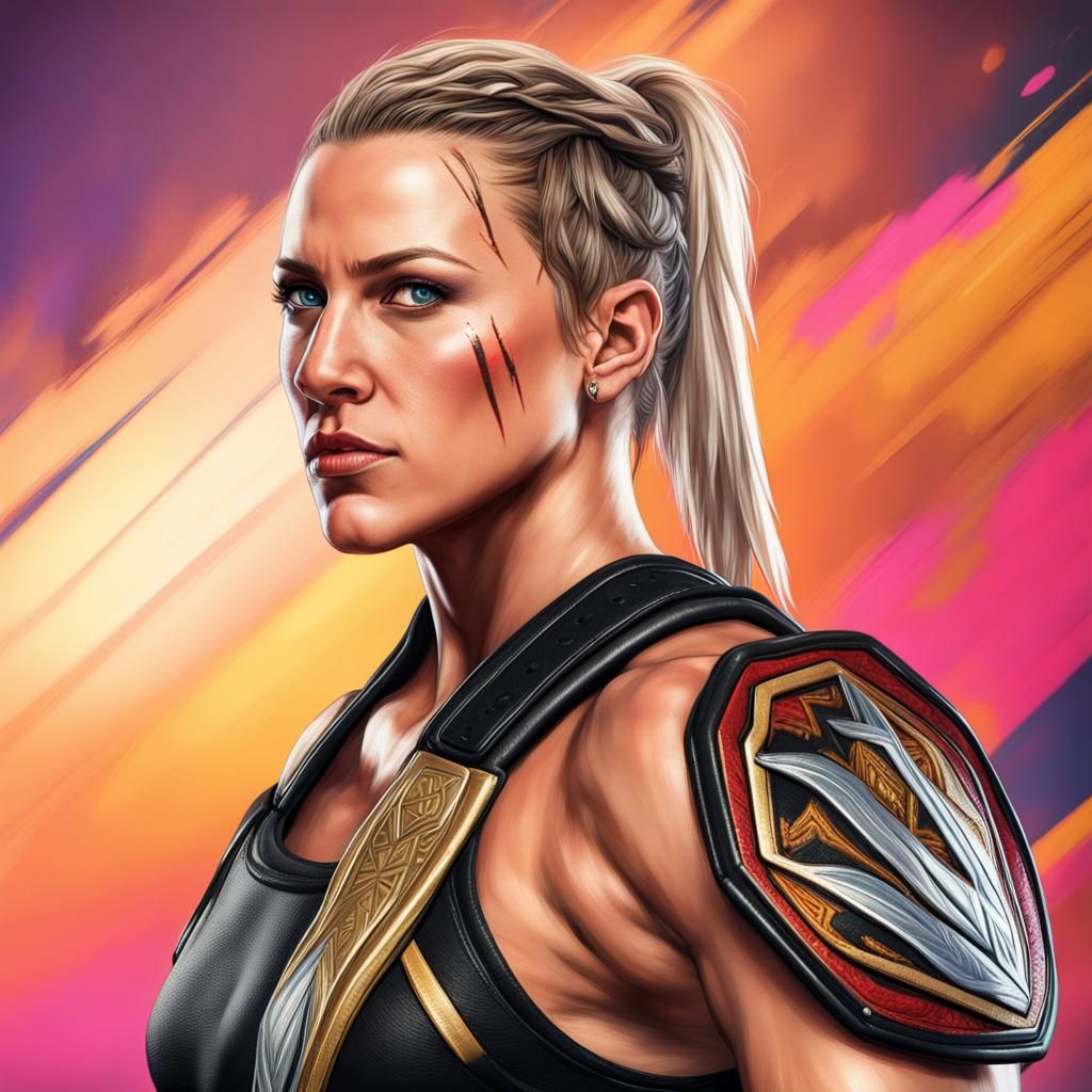 Rhea Ripley as Amazon Warrior: Hyperrealistic Concept Art