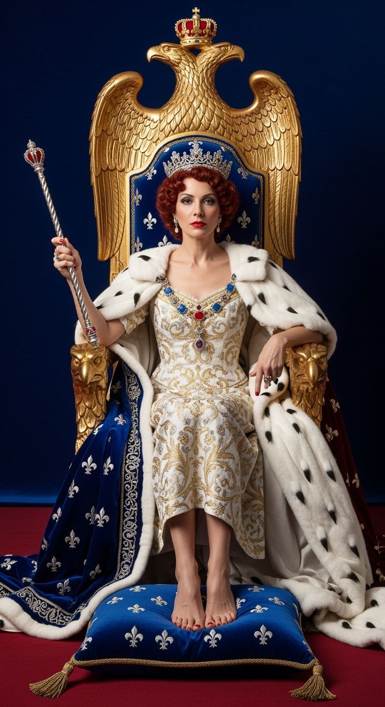 French Empress on Golden Eagle Throne, Professional Photogra...