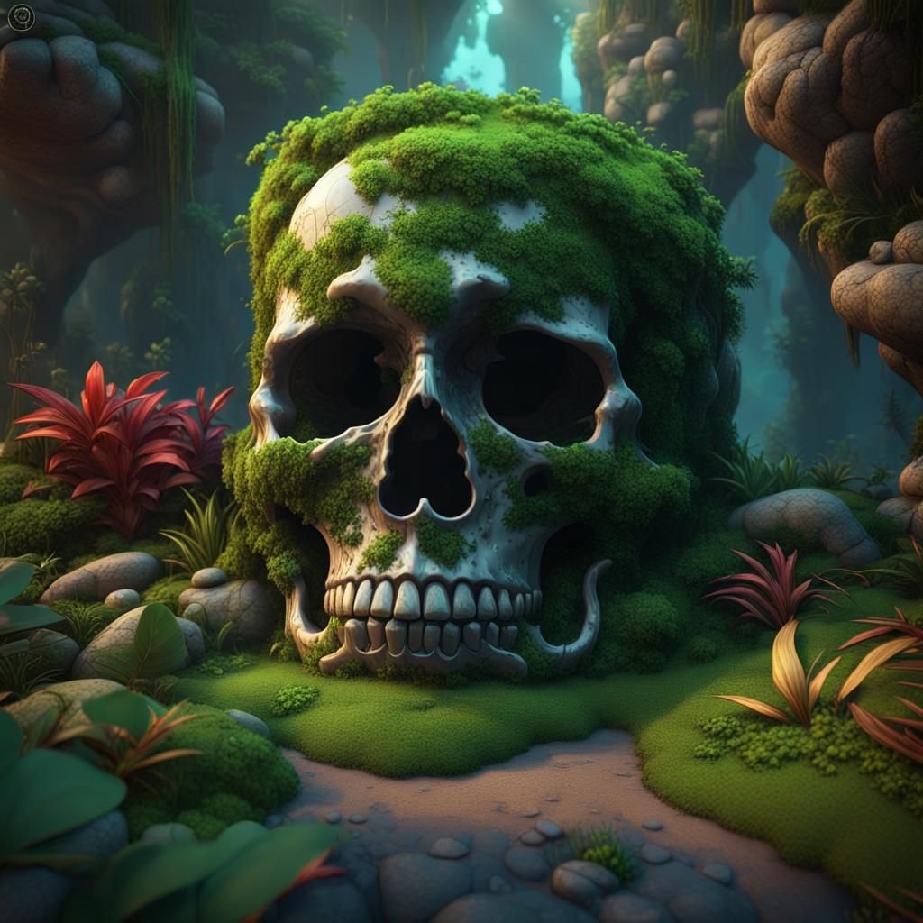 Lush Island with Crystal Skull in Unreal Engine