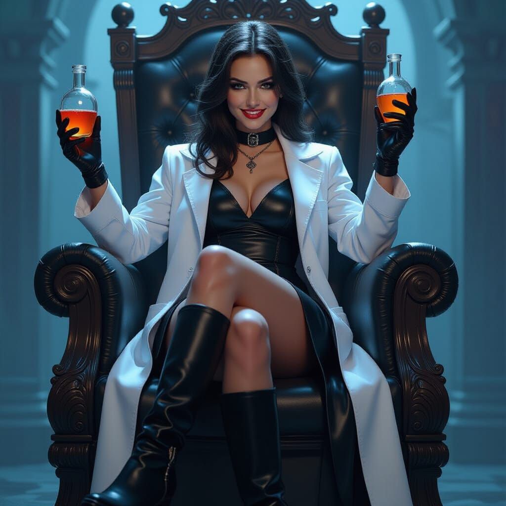 Evil Scientist on Throne, Realistic Style